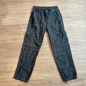Hot Topic Gray Mid Rise Cargo Pants Women’s Size 3 Straight Leg Punk Skater